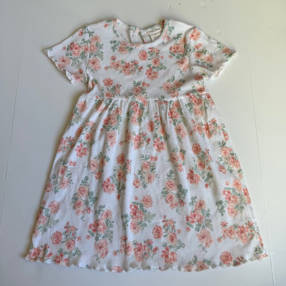 Laura Ashley Girls Ribbed Floral Cotton Dress 4T - Picture 2 of 11